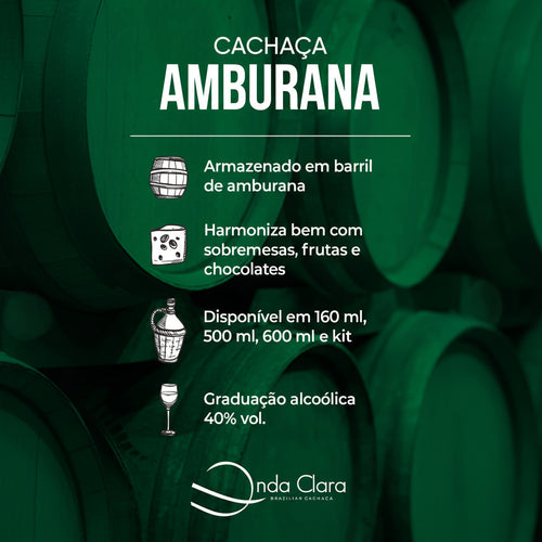 CACHAÇA AMBURANA ONDA CLARA 500 ML