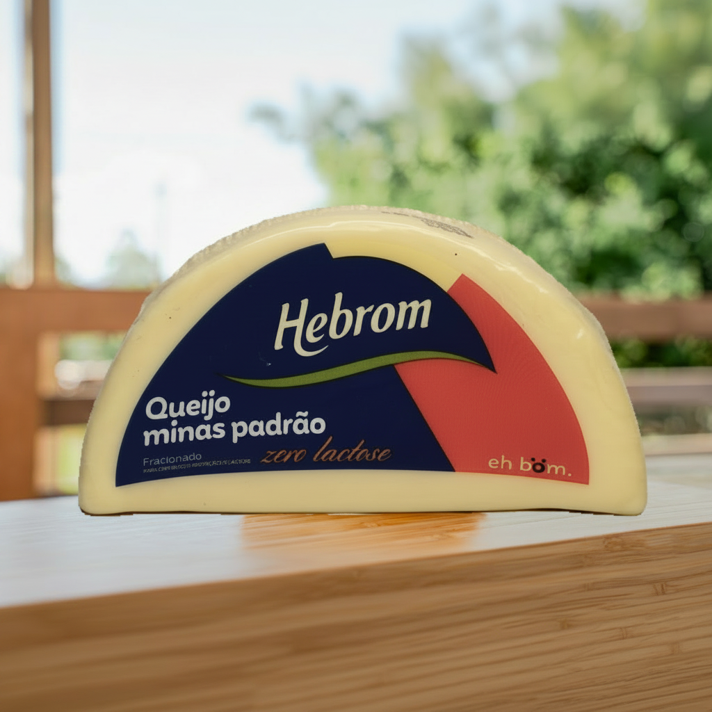 QUEIJO MINAS PADRÃO ZERO LACTOSE HEBROM MEIA LUA (APROX. 500G)