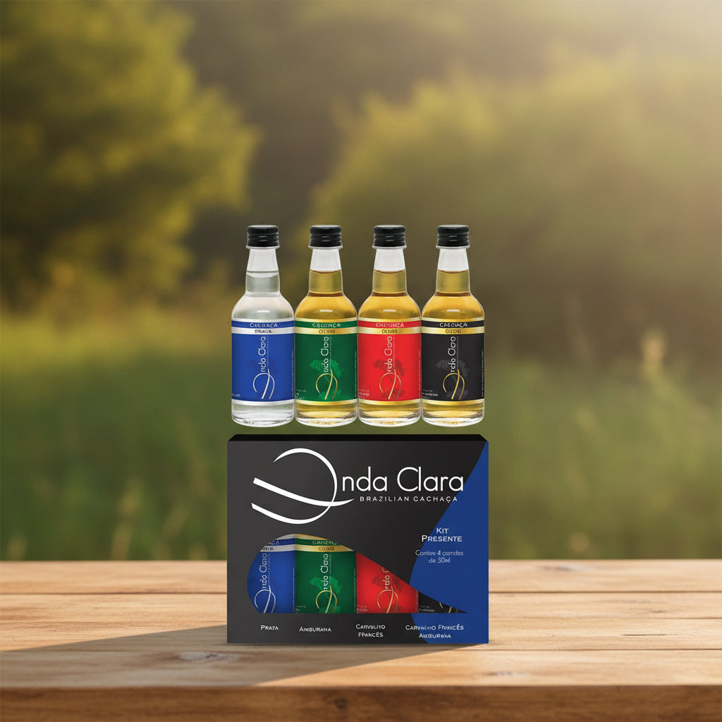 KIT PRESENTE CACHAÇA ONDA CLARA 4x50 ML